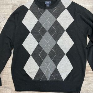 Dockers Black and Gray Argyle Sweater
